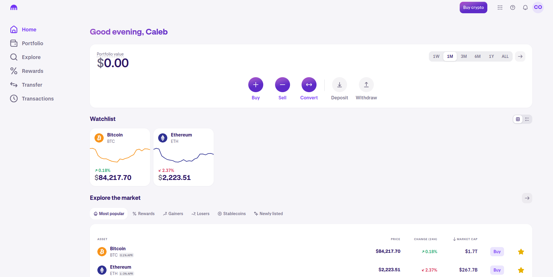 Kraken dashboard