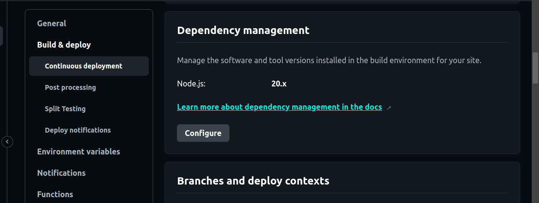 Dependency Managaement on Netlify