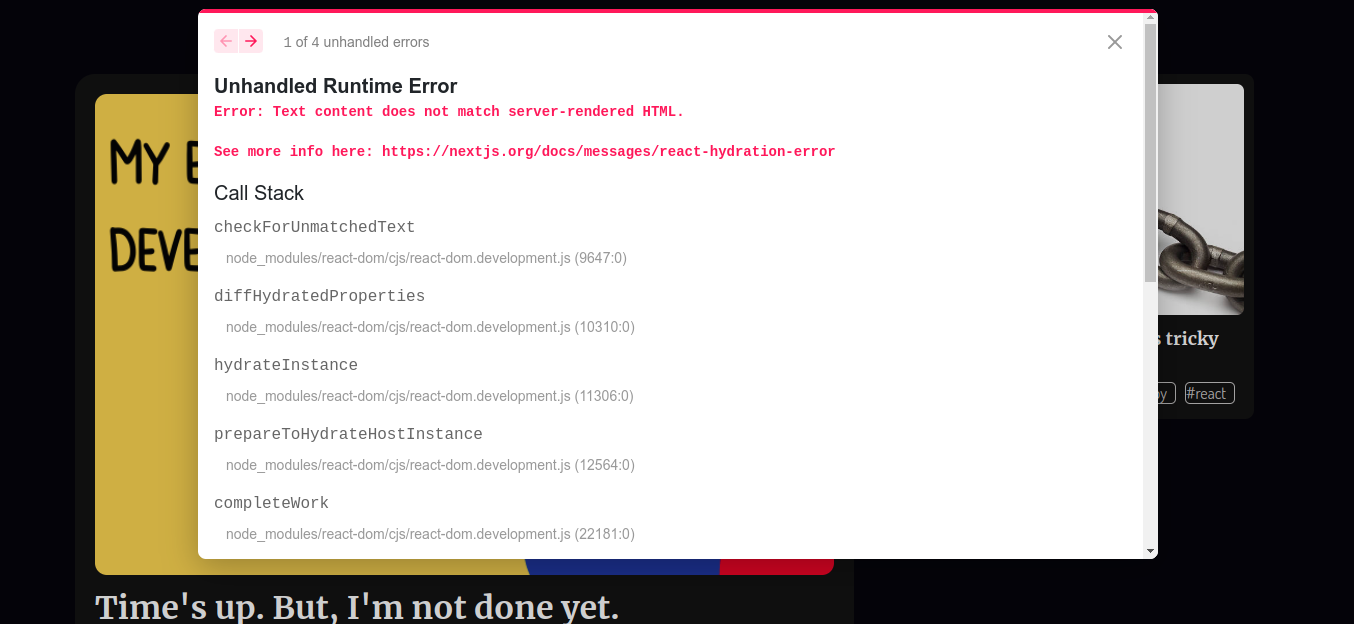 rehydartion error in Next.js